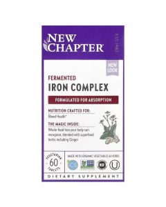 Железо, ферментированный комплекс, Fermented Iron Complex, New Chapter, 60 таблеток