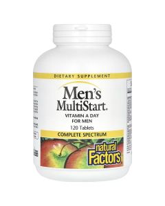 Щоденні вітаміни для чоловіків, Men's MultiStart, Vitamin A Day for Men, Natural Factors, 120 таблеток