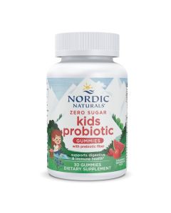 Пробіотики для дітей без цукру, смак полуниці та кавуна, Zero Sugar Kids Probiotic Gummies, Nordic Naturals, 30 жувальних таблеток