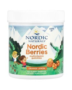Мультивітаміни для дітей, смак апельсин та лимон, Nordic Berries, Multivitamin Gummies, Ages 3+, Nordic Naturals, 120 жувальних цукерок