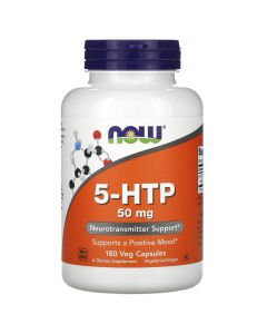 5-HTP (Гідроксітріптофан), 50 мг, Now Foods, 180 вегетаріанських капсул