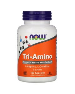 Комплекс Аминокислот, Аргинин, Лизин, Орнитин, Три-Амино, Tri-Amino, Now Foods, 120 капсул