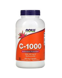 Вітамін C-1000, з 100 мг біофлавоноїдів, With 100 mg of Bioflavonoids, Now Foods, 250 вегетаріанських капсул