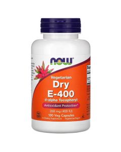 Вітамін E-400, 400 МО, Vegetarian Dry E-400, Now Foods, 100 вегетаріанських капсул