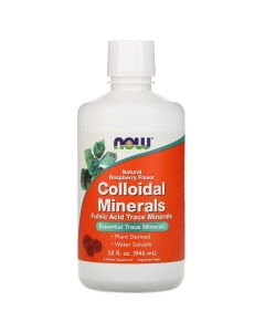 Колоїдні Мінерали, з натуральним смаком малини, Colloidal Minerals, Now Foods, 946 мл