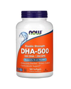 DHA (докозагексаєнова кислота) 500 мг, Now Foods, 180 желатинових капсул