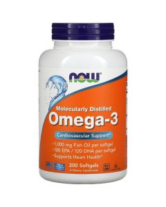 Омега-3 1000мг, Now Foods, 200 желатинових капсул