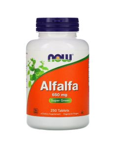 Люцерна, Alfalfa, Now Foods, 650 мг, 250 таблеток