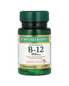 Вітамін B12, 500 мкг, Vitamin B12, Nature's Bounty, 100 таблеток