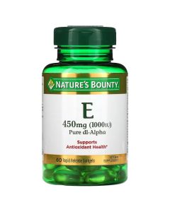 Витамин E быстрого высвобождения, 1000 МЕ, 450 мг, Vitamin E, Nature's Bounty, 60 гелевых капсул