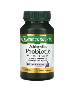 Пробиотик с ацидофильными лактобактериями, Acidophilus Probiotic, Nature's Bounty, 120 таблеток