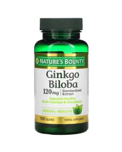 Гинкго Билоба, 120 мг, Ginkgo Biloba, Nature's Bounty, 100 капсул
