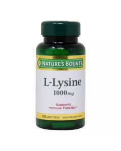 L-Лізин, 1000мг, L-Lysine, Nature's Bounty, 60 каплет