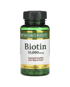 Биотин быстрого высвобождения, 10000 мкг, Biotin, Nature's Bounty, 120 гелевых капсул