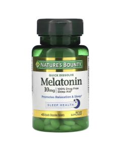 Мелатонін швидко розчинний, 10 мг, смак вишні, Melatonin, Nature's Bounty, 45 таблеток