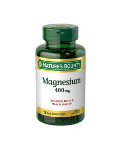 Магній, 400 мг, Magnesium, Nature's Bounty, 75 гелевих капсул