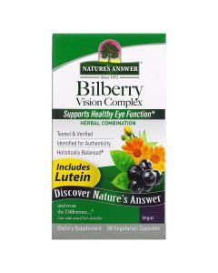Комплекс для зрения с черникой, Bilberry Vision Complex, Nature's Answer, 60 вегетарианских капсул