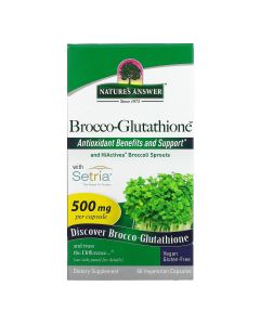 Брокко-глутатіон, 500 мг, Brocco-Glutathione, Nature's Answer, 60 вегетаріанських капсул