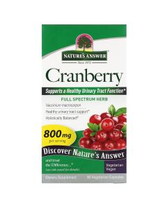 Клюква, 800 мг, Cranberry, Nature's Answer, 90 вегетарианских капсул