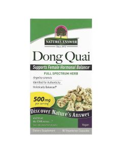 Дудник (Дягіль), 500 мг, Dong Quai, Nature's Answer, 90 вегетаріанських капсул