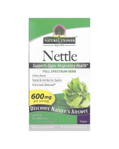 Кропива, 600 мг, Nettle, Nature's Answer, 90 вегетаріанських капсул