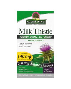 Розторопша, Milk Thistle, Nature's Answer, 60 вегетаріанських капсул