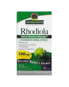 Родиола, 100 мг, Rhodiola, Nature's Answer, 60 вегетарианских капсул