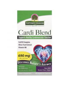Кардио-комплекс, поддержка сердечно-сосудистой системы, Cardi Blend, Nature's Answer, 60 вегетарианских капсул