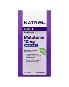 Мелатонин Медленного Высвобождения 10 мг, Melatonin Advanced Sleep, Natrol, 60 таблеток