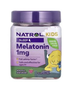 Мелатонин для детей от 4 лет, 1 мг, вкус ягод, Melatonin, Ages 4+, Natrol, 90 жевательных конфет