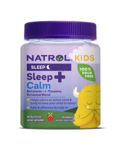 Здоровий сон дитини, смак полуниці, Kids, Sleep + Calm, Ages 4 + Up, Natrol, 60 жувальних цукерок