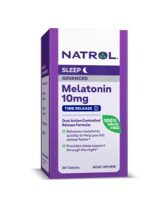 Мелатонин замедленного высвобождения, 10 мг, Melatonin Advanced Maximum Strength, Natrol, 30 таблеток