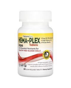 Железо с питательными веществами, Hema-Plex, Iron with Essential Nutrients, Natures Plus, 30 таблеток