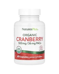 Клюква органическая, 500 мг, Organic Cranberry, Natures Plus, 60 капсул