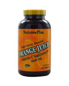 Вітамін С, Orange Juice Vitamin C, 1000 мг, Natures Plus, 60 жувальних таблеток