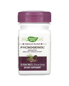 Пикногенол, Экстракт Сосновой Коры, Pycnogenol, Pine Bark Extract, Nature's Way, 50 мг, 30 Таблеток