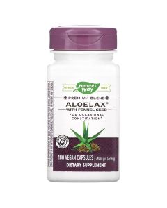 Алое Вера з фенхелем, 340 мг, Aloelax with Fennel Seed, Nature's Way, 100 вегетаріанських капсул