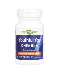 Дегидроэпиандростерон, 5 мг, DHEA, Youthful You, Nature's Way, 60 вегетарианских капсул