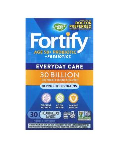 Пробиотики и пребиотик для взрослых 50+, 30 млрд КОЕ, Age 50+ Probiotic+Prebiotics, Nature's Way, 30 вегетарианских капсул