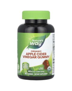 Яблочный уксус, 500 мг, Organic Apple Cider Vinegar Gummies, Nature's Way, 60 жевательных конфет