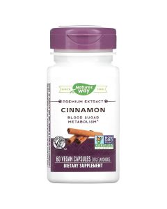 Корица, экстракт премиум-класса, Cinnamon, Nature's Way, 60 вегетарианских капсул
