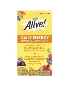 Мультивітаміни із залізом, повний комплекс, Alive! Daily Energy, Complete Multivitamin, Nature's Way, 60 таблеток