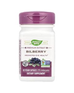 Чорниця, преміум екстракт, Bilberry, Premium Extract, Nature's Way, 60 вегетаріанських капсул