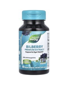 Чорниця, преміум екстракт, Bilberry, Premium Extract, Nature's Way, 90 вегетаріанських капсул