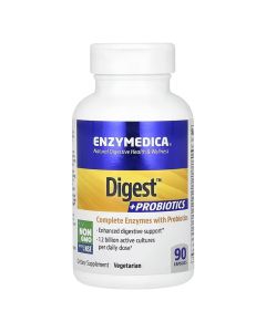 Ферменти з пробіотиками, Digest + Probiotics, Enzymedica, 90 капсул