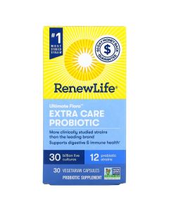 Пробиотик, 30 млрд КОЕ, Ultimate Flora Extra Care Probiotic, Renew Life, 30 вегетарианских капсул