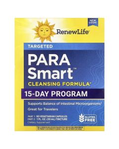 Очищающая формула, 15-дневная программа, ParaSmart Cleansing Formula, Renew Life, 90 вегетарианских капсул и капли