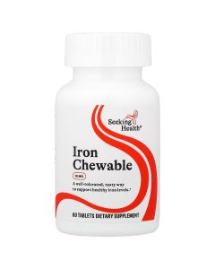 Железо, 10 мг, Optimal Iron Chewable, Seeking Health, 60 жевательных таблеток