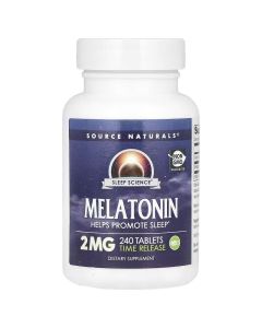 Мелатонін повільного вивільнення, 2 мг, Melatonin, Source Naturals, 240 таблеток