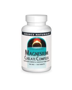 Магній Хелат, 100 мг, Magnesium Chelate Complex, Source Naturals, 100 таблеток
